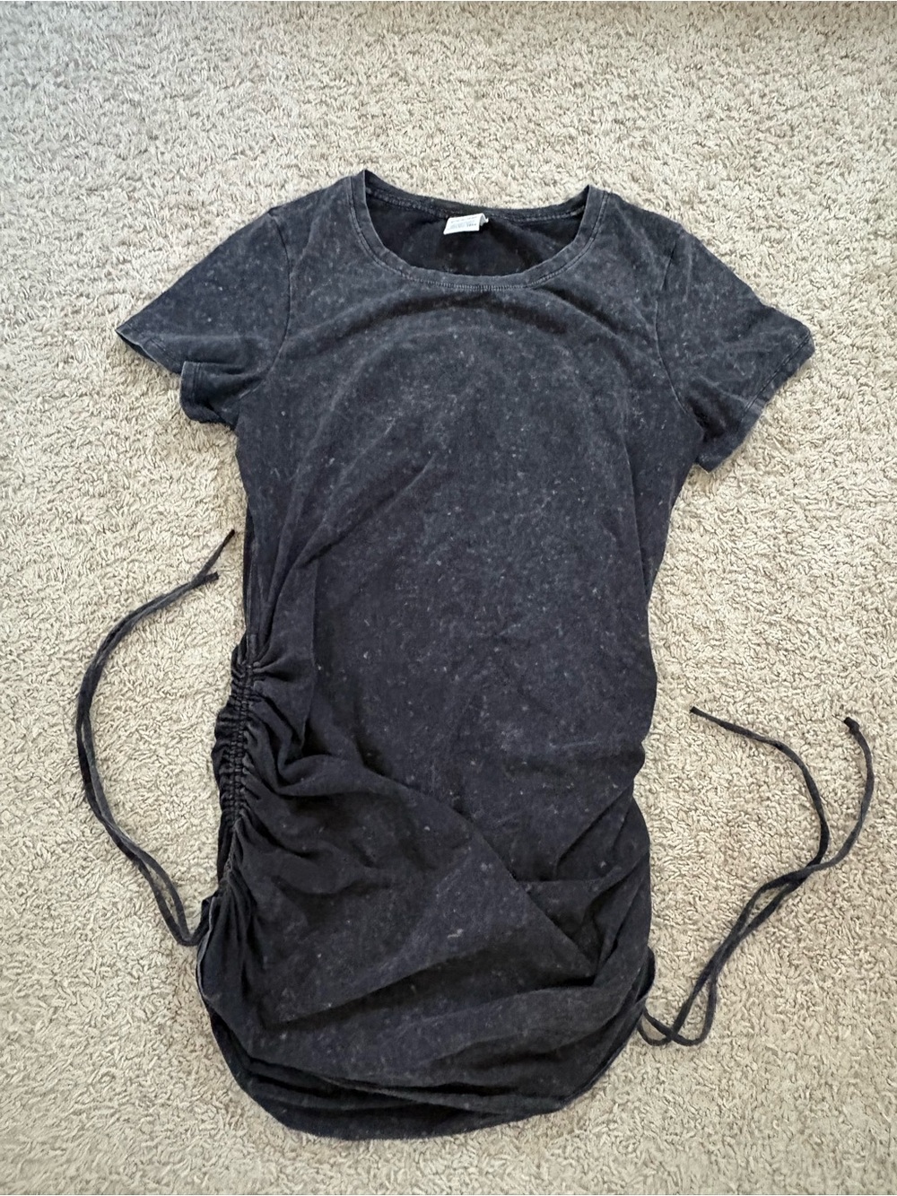 PINK Victoria's Secret Black Short Sleeve Ruched Side Tunic
